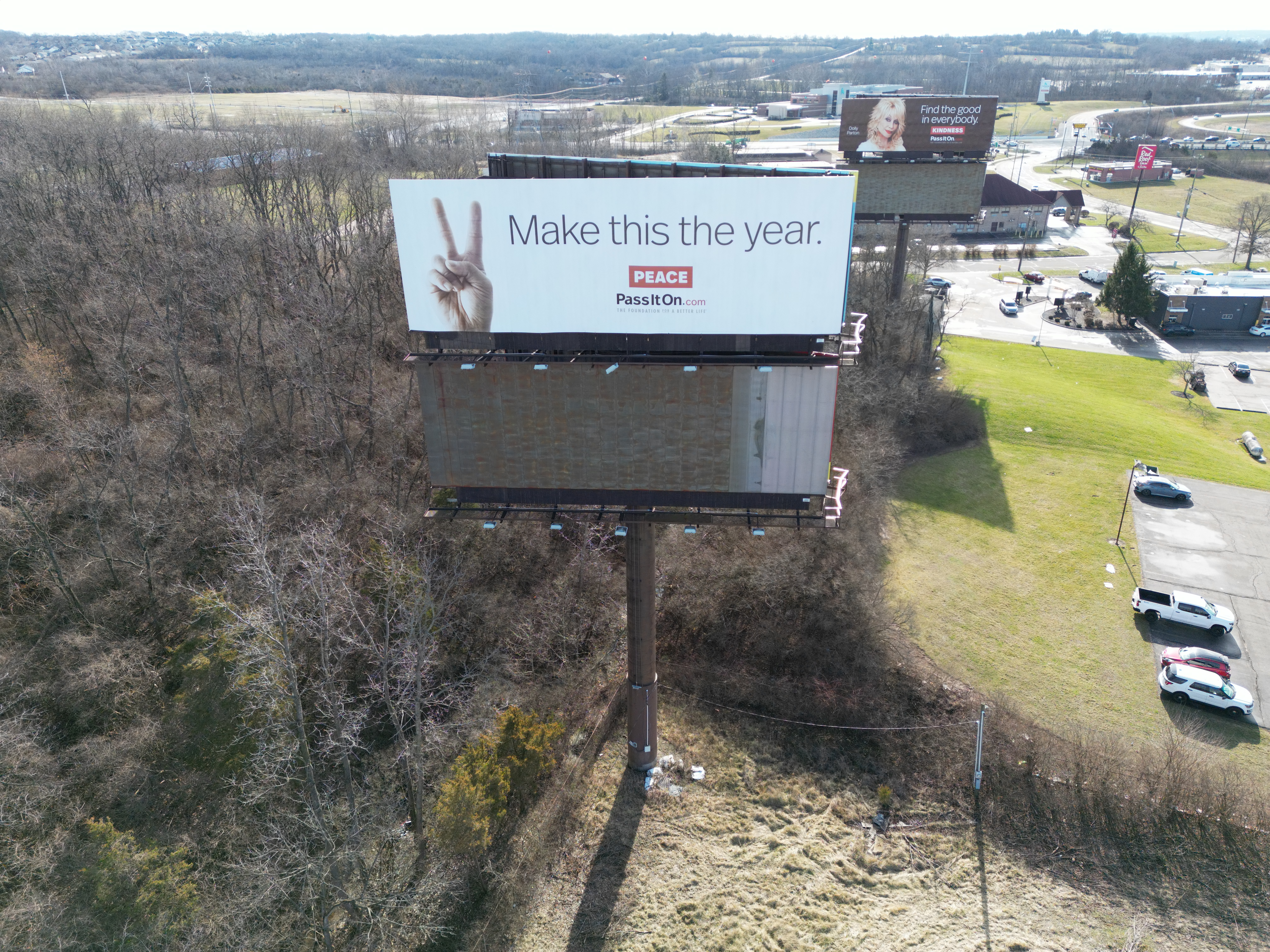 Aerial view showing I-75 access