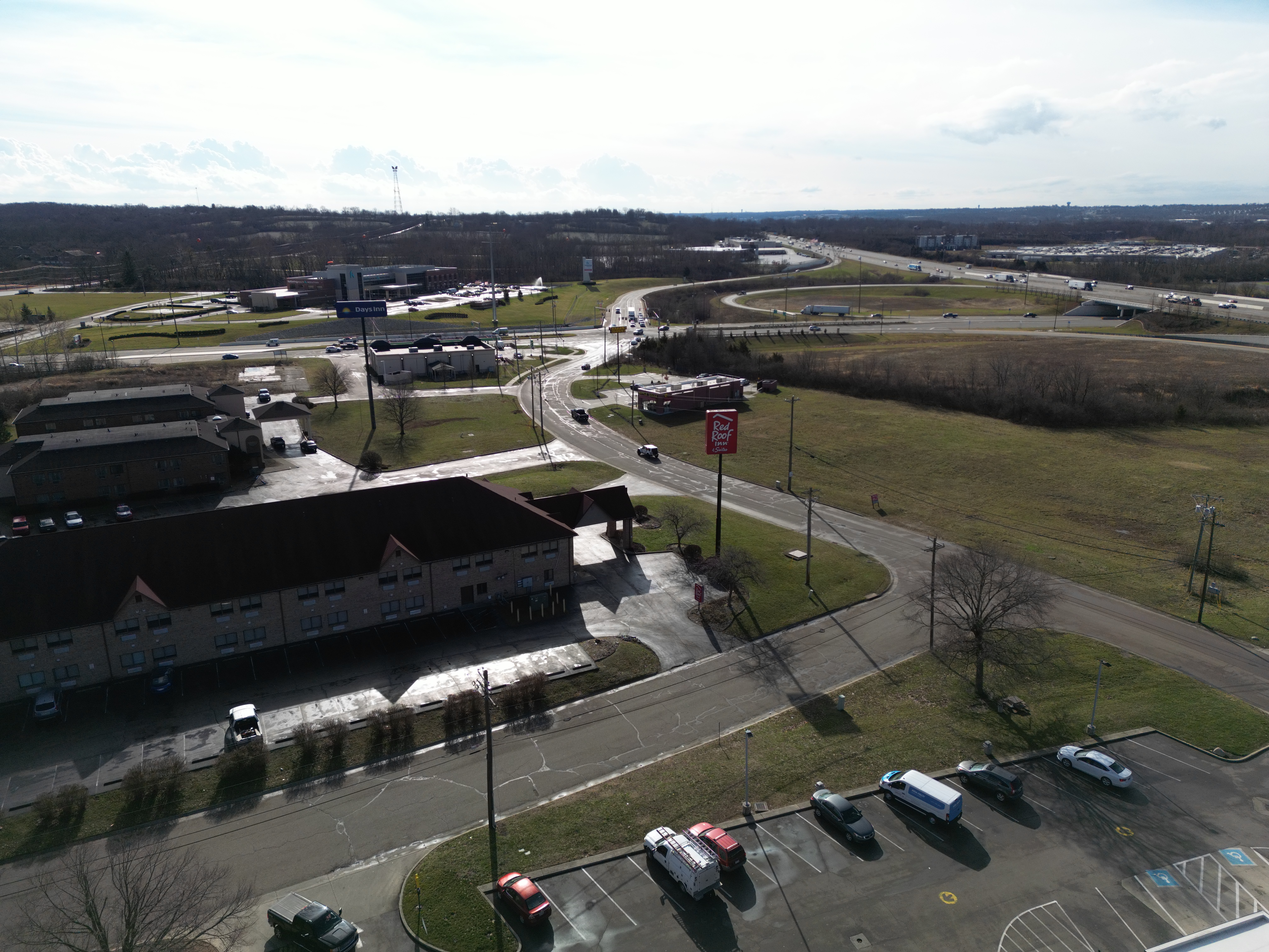 Wide shot of property and area